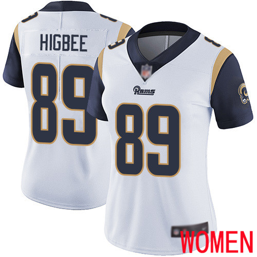 Los Angeles Rams Limited White Women Tyler Higbee Road Jersey NFL Football #89 Vapor Untouchable->women nfl jersey->Women Jersey